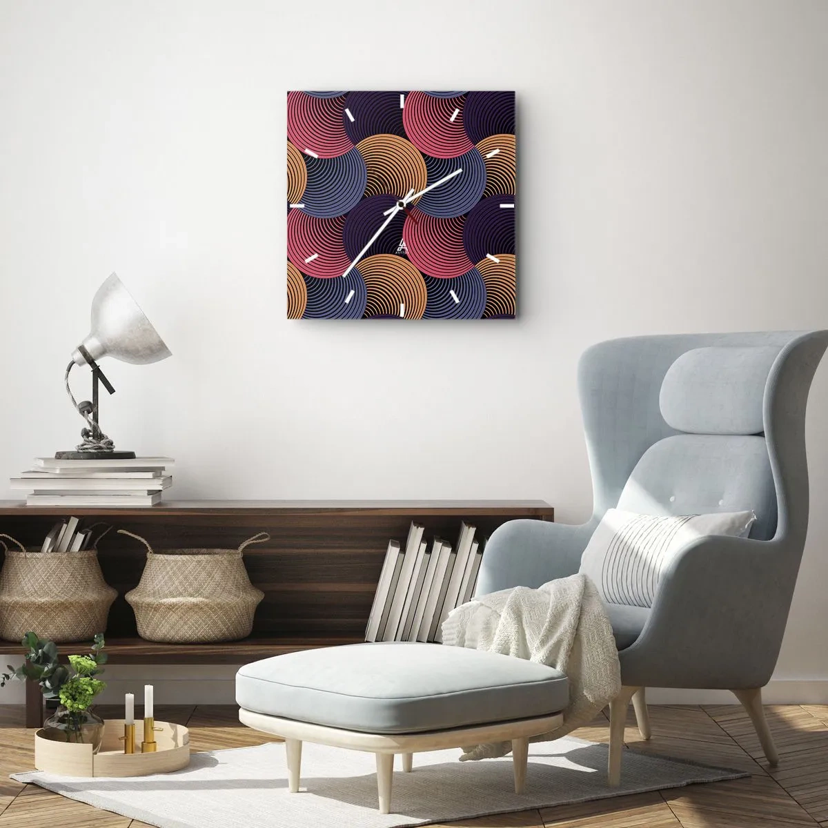 Horloge murale - Pendule murale - Dans un rythme circulaire - 40x40 cm