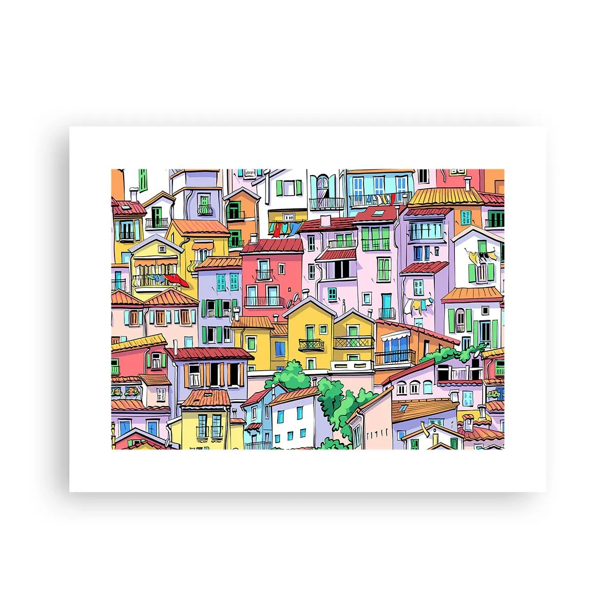 Affiche - Poster - Ville joyeuse - 40x30 cm