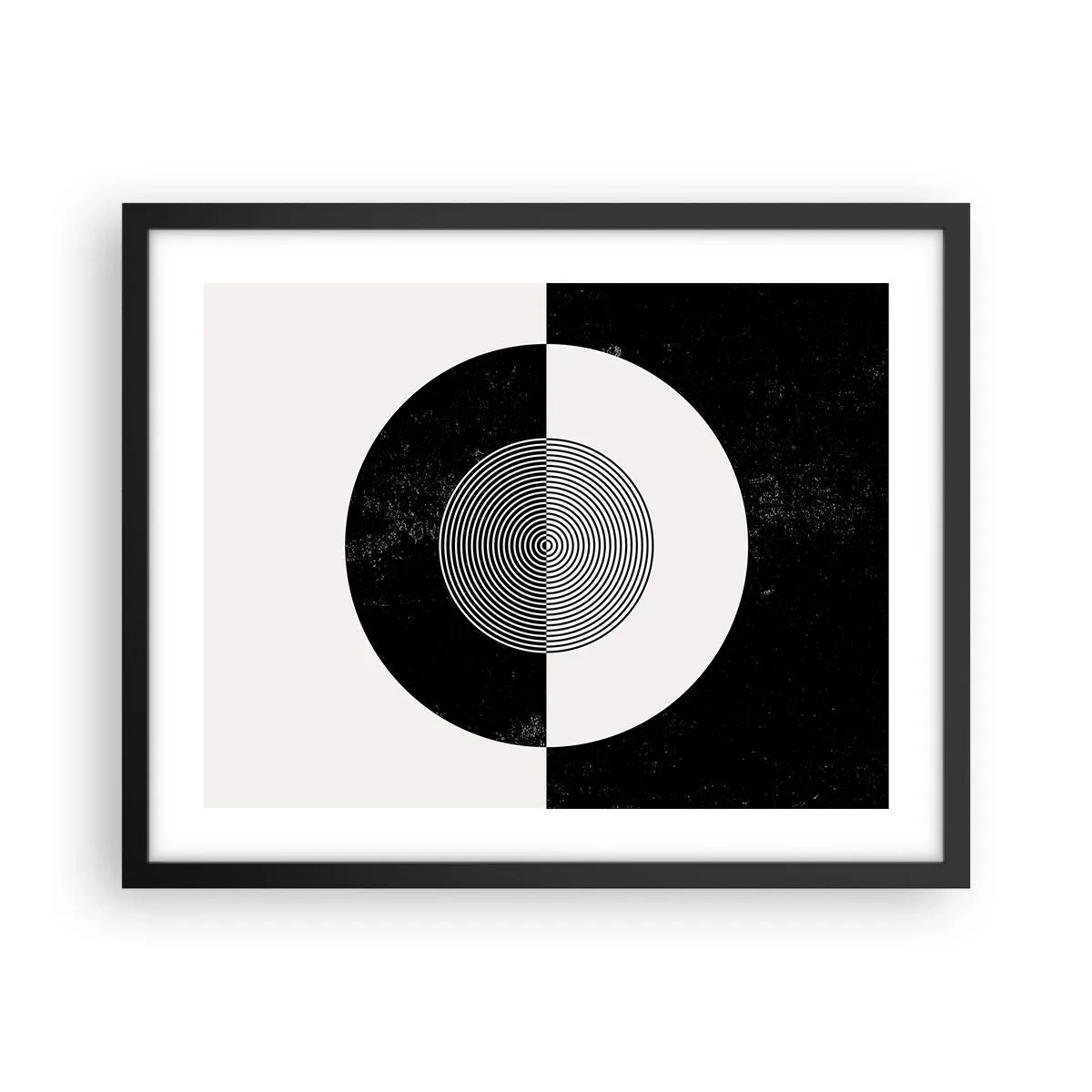 Affiche dans un cadre noir - Poster - Harmonie de noir et blanc - 50x40 cm