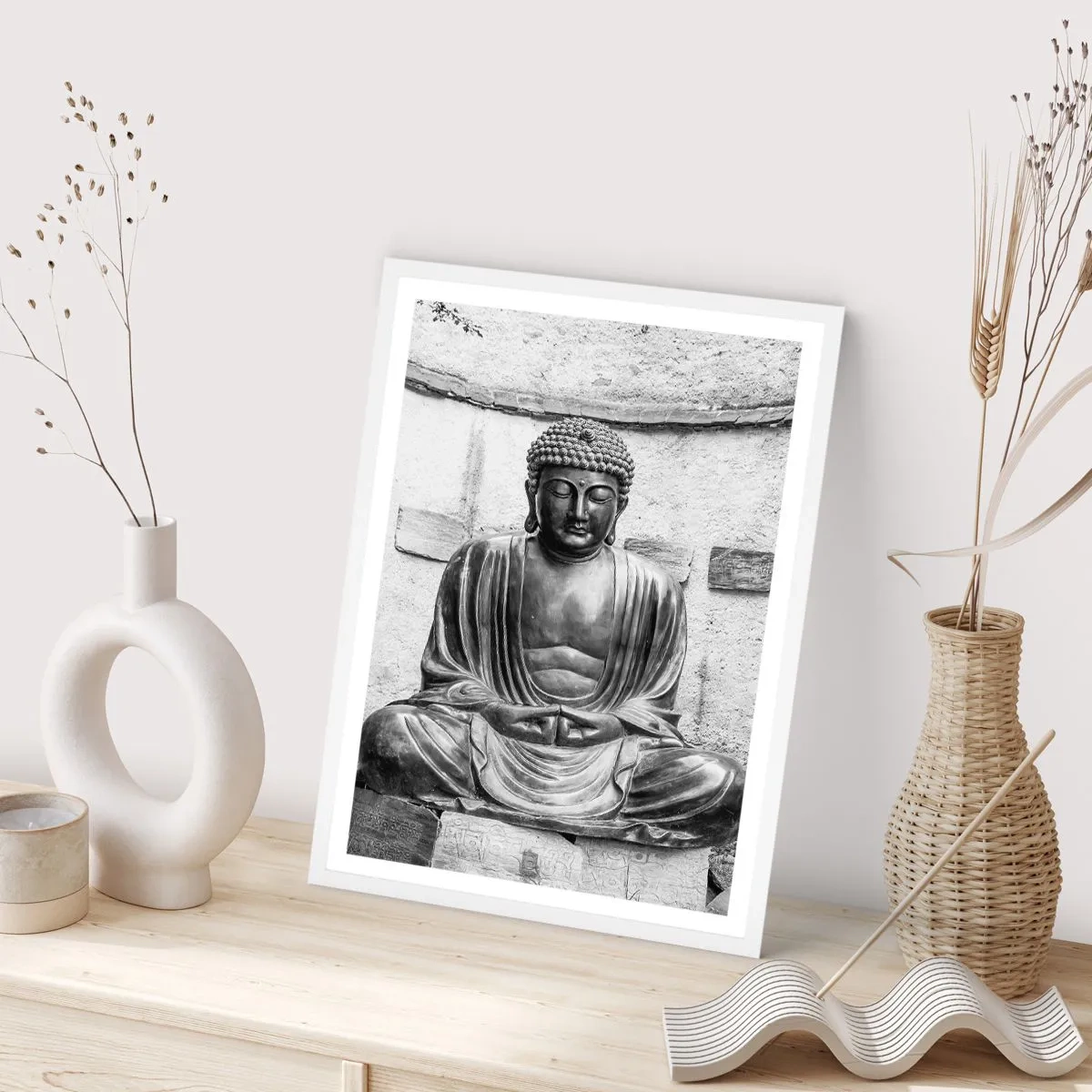 Affiche dans un cadre blanc - Poster - A la source de la paix - 30x40 cm