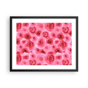 Affiche dans un cadre noir - Poster - Roses en-haut et en-bas - 50x40 cm