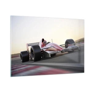 Impression sur verre - Image sur verre - Formule 1 sur la piste de course - 100x70cm - Toujours gagnant - Décoration murale moderne pour le salon et la chambre ARTTOR