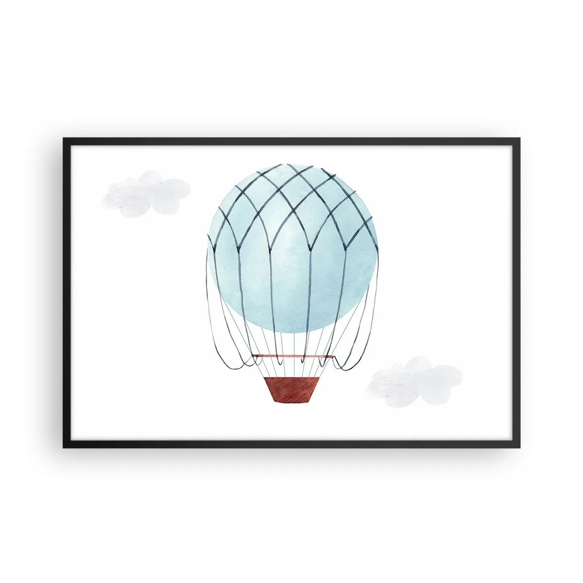 Affiche dans un cadre noir - Poster - Entièrement dans les nuages - 91x61 cm