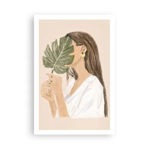 Affiche - Poster - Portrait mystérieux avec un éventail - 61x91 cm