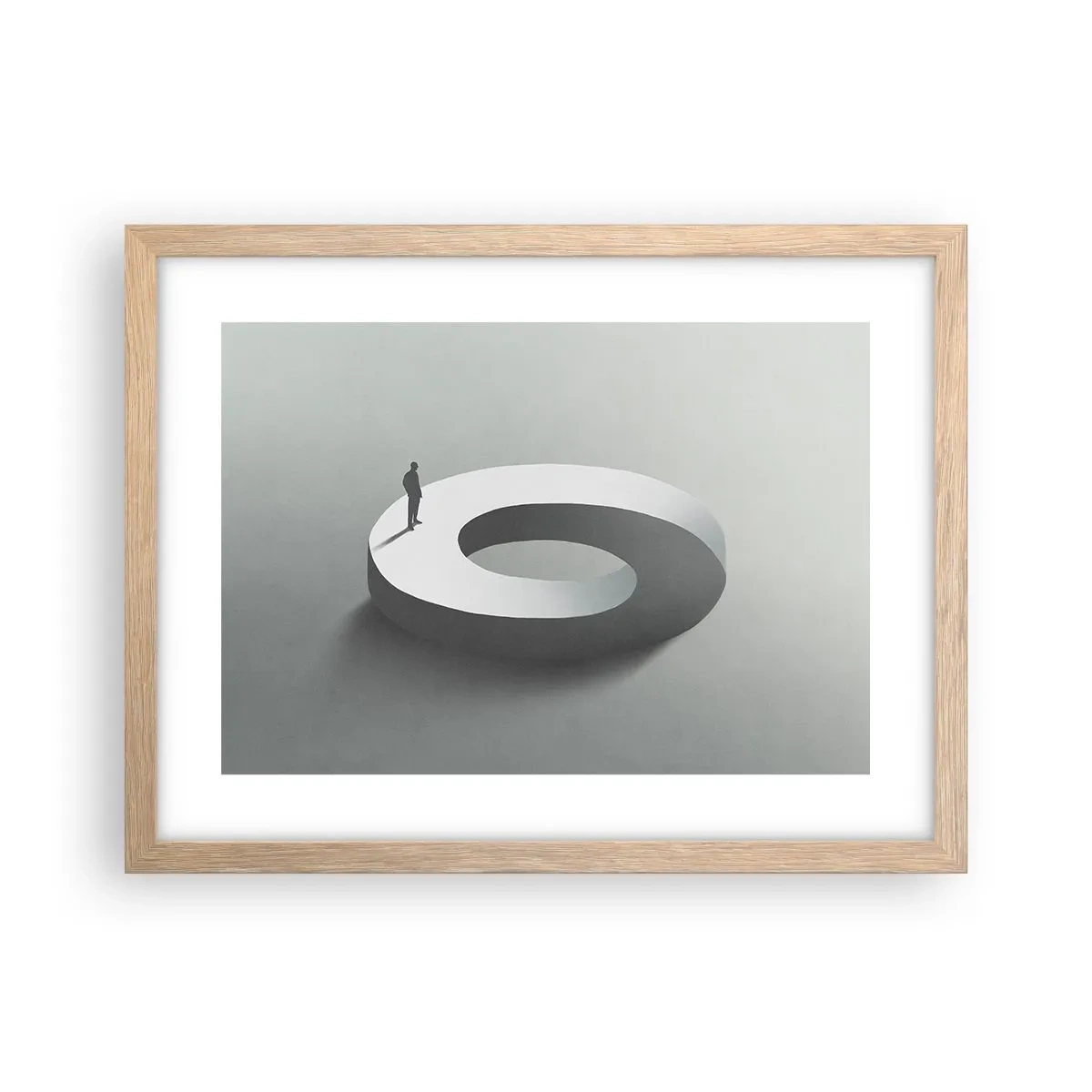 Affiche dans un chêne clair - Poster - Et sois intelligent ici - 40x30 cm