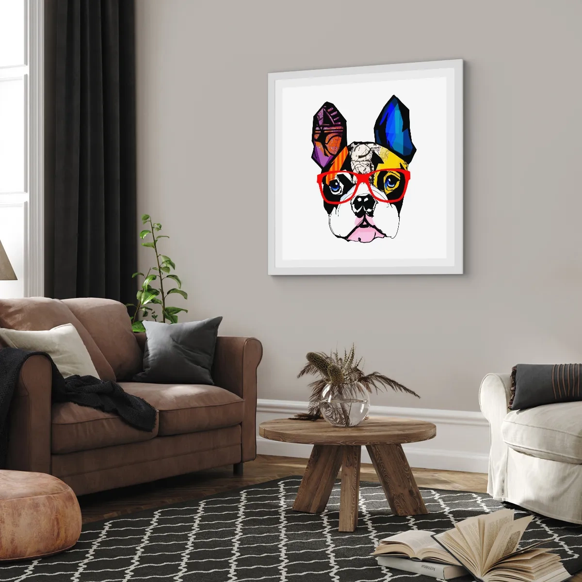 Affiche dans un cadre blanc - Poster - Intellectuel - 30x30 cm