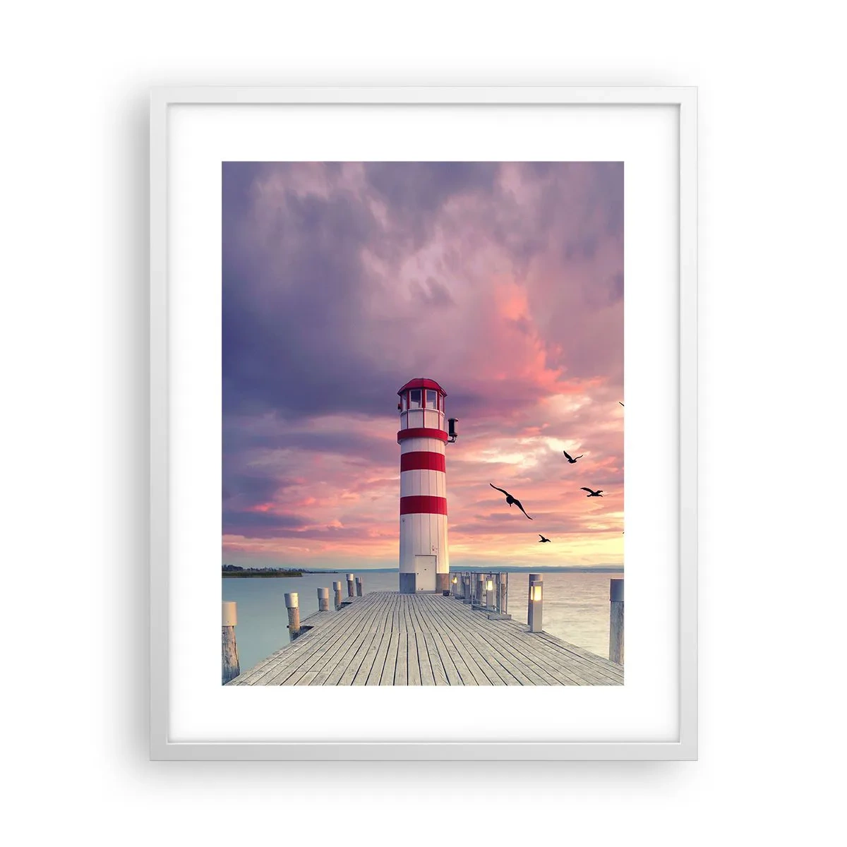 Affiche dans un cadre blanc - Poster - C'est l'heure d'aller au port - 40x50 cm