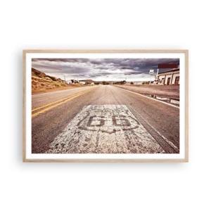 Affiche dans un chêne clair - Poster - Mother Road - une légende américaine - 91x61 cm