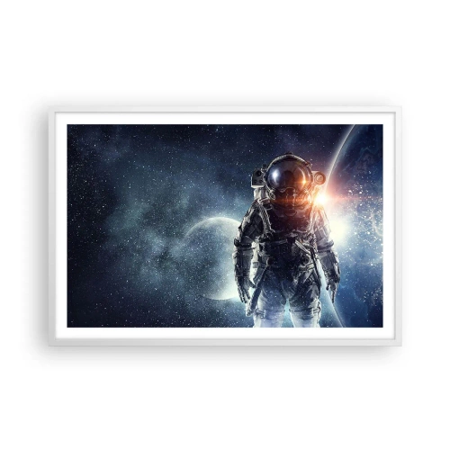 Affiche dans un cadre blanc - Poster - Aventure spatiale - 91x61 cm