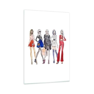 Impression sur verre - Image sur verre - Illustrations élégantes de silhouettes de mode - 80x120cm - Every week Fashion Week - Décoration murale moderne pour le salon et la chambre ARTTOR