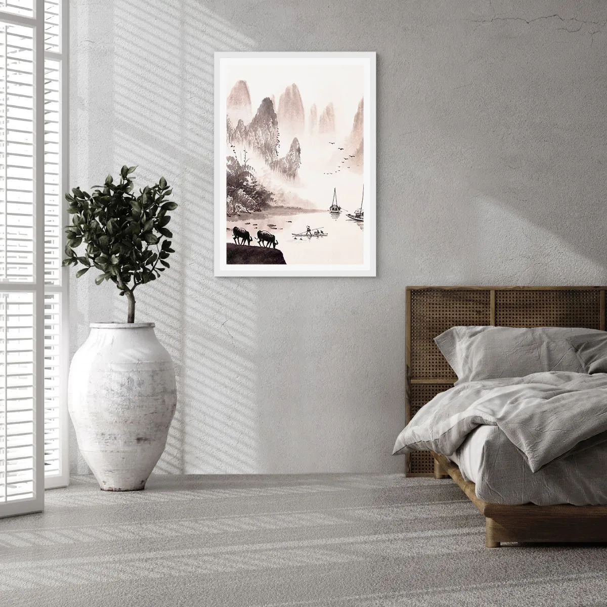 Affiche dans un cadre blanc - Poster - Le quotidien exotique de l'Orient - 61x91 cm