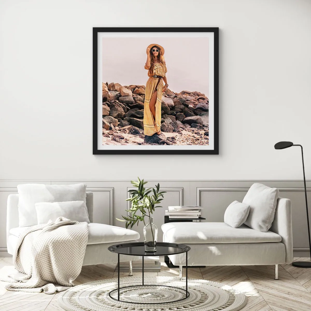 Affiche dans un cadre noir - Poster - La magie des pierres - 50x50 cm