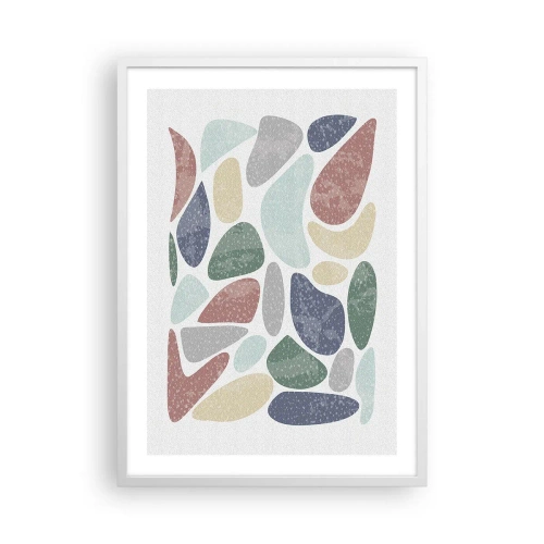 Affiche dans un cadre blanc - Poster - Une mosaïque de couleurs poudrées - 50x70 cm