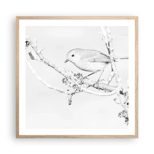 Affiche dans un chêne clair - Poster - Matin d'hiver - 60x60 cm