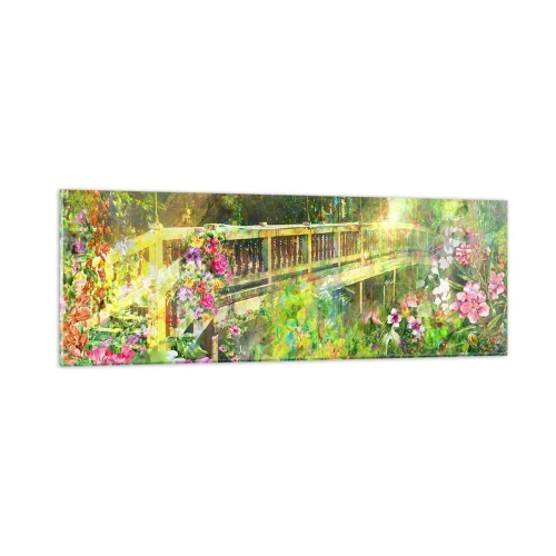 Impression sur verre - Image sur verre - Le soupire d'un pont de printemps - 90x30 cm