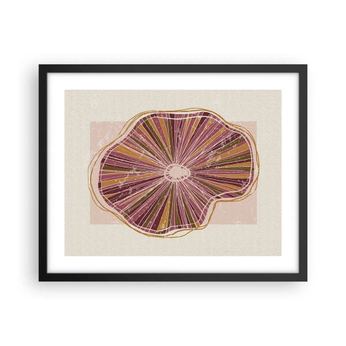 Affiche dans un cadre noir - Poster - Abstraction rayonnante - 50x40 cm