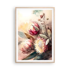 Affiche dans un chêne clair - Poster - De profil et de face - 70x100 cm