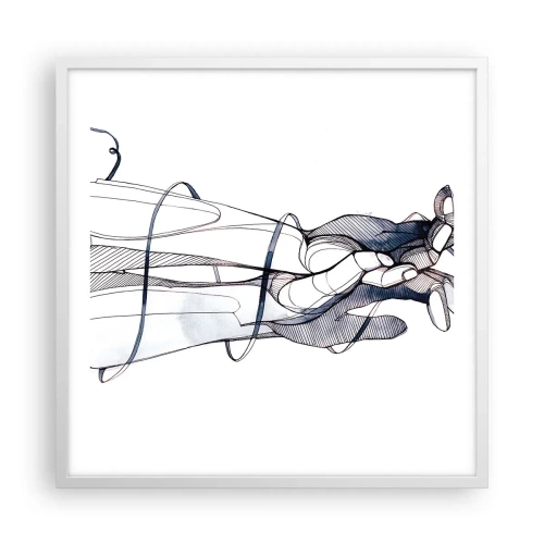 Affiche dans un cadre blanc - Poster - Étude du touché - 60x60 cm