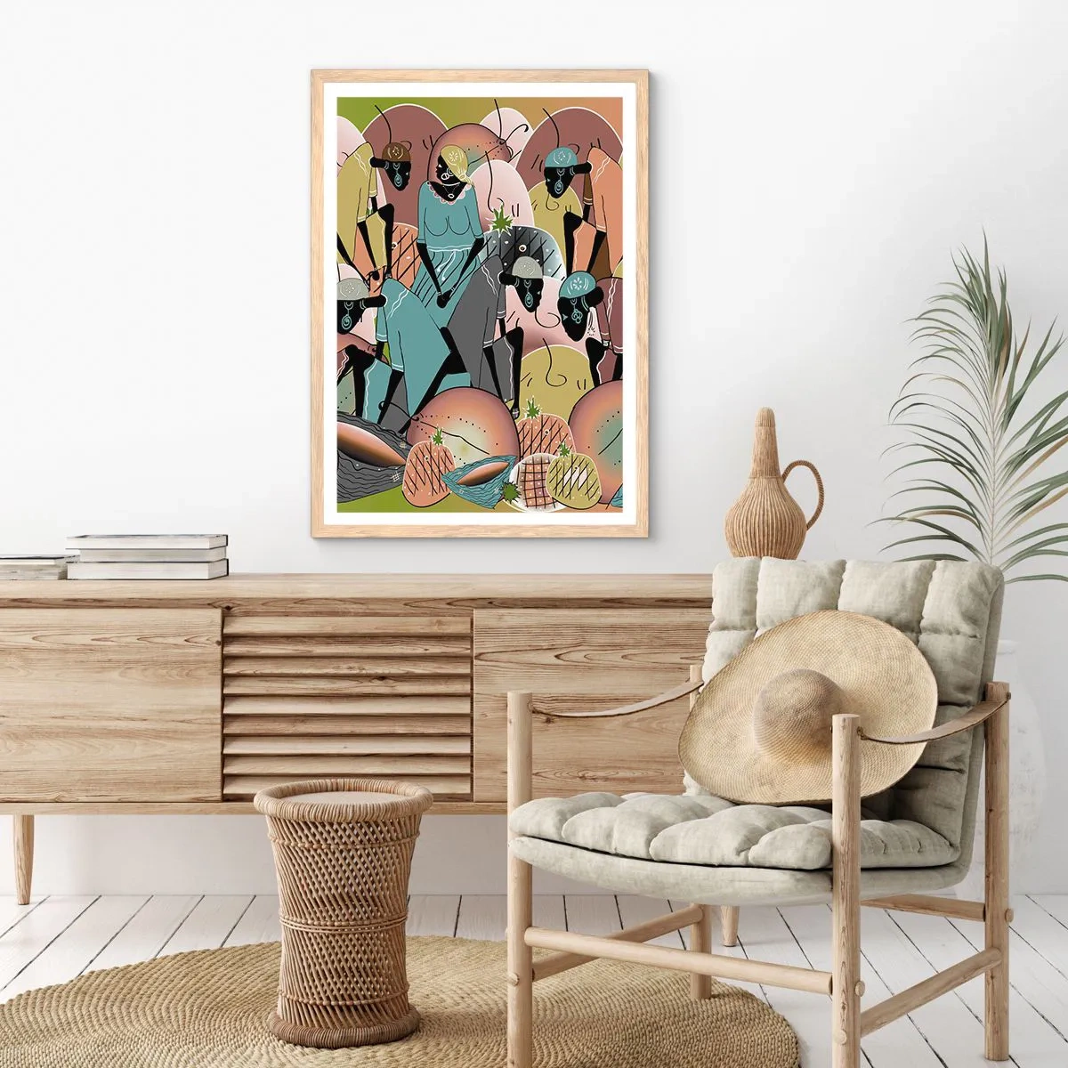 Affiche dans un chêne clair - Poster - De grandes fêtes arrivent - 61x91 cm