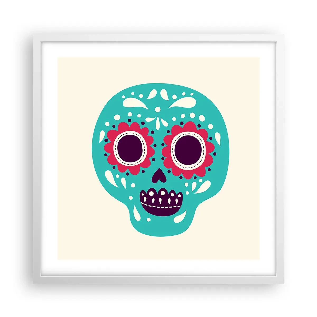 Affiche dans un cadre blanc - Poster - La vie – du plaisir jusqu'à la mort - 50x50 cm