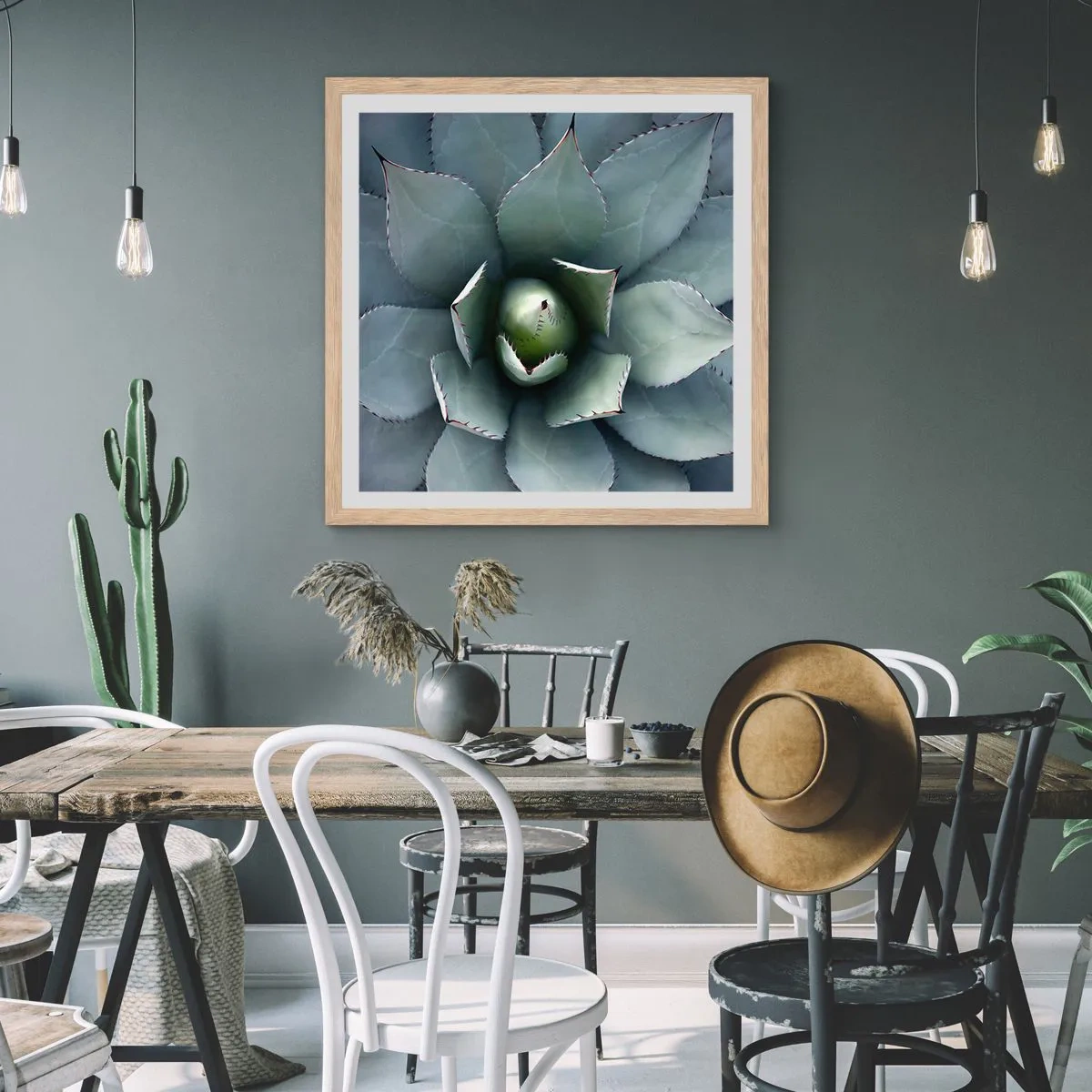 Affiche dans un chêne clair - Poster - Wabi et observe - 40x40 cm