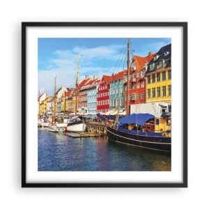 Affiche dans un cadre noir - Poster - Quai joyeux - 50x50 cm