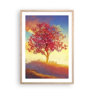 Affiche dans un chêne clair - Poster - Pèlerin à destination - 50x70 cm