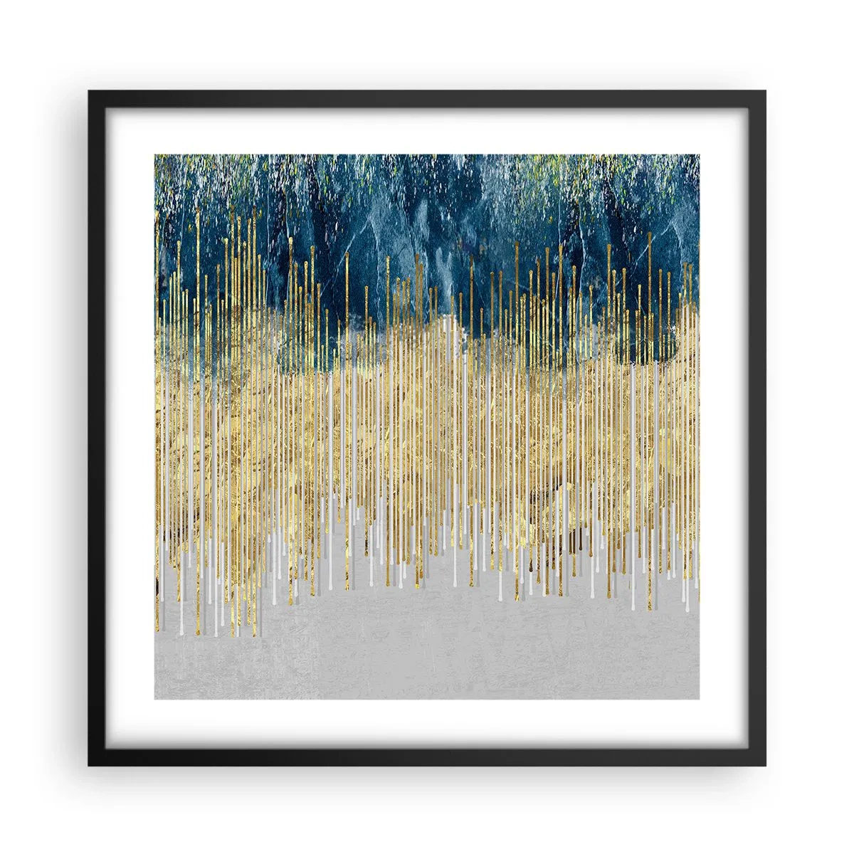 Affiche dans un cadre noir - Poster - Bordure dorée - 50x50 cm