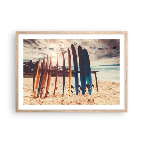 Affiche dans un chêne clair - Poster - Bonne nuit, à demain - 70x50 cm