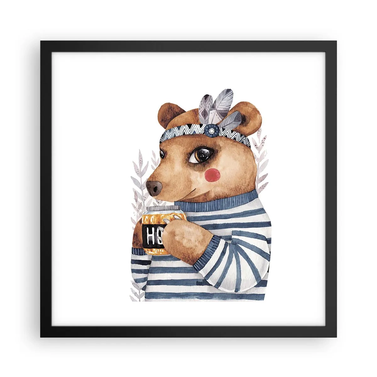 Affiche dans un cadre noir - Poster - Un nounours trop mignon - 40x40 cm