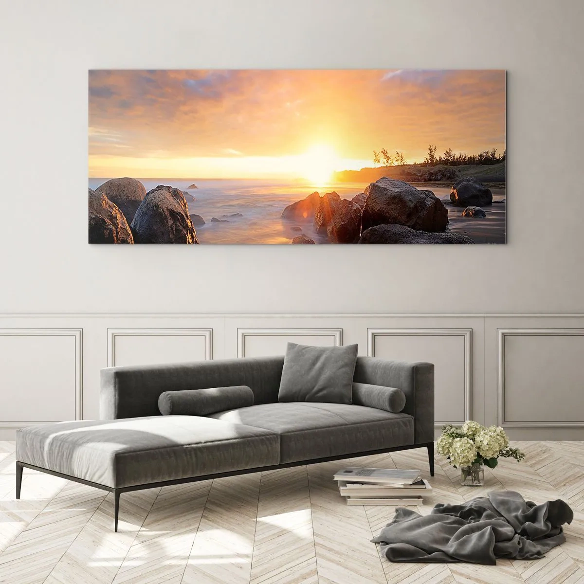 Impression sur verre - Image sur verre - Brise lumineuse du soir - 90x30 cm