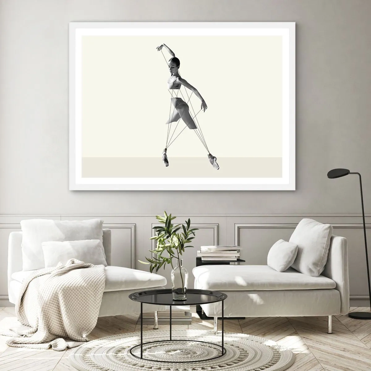 Affiche dans un cadre blanc - Poster - Dans le théatre de la vie - 100x70 cm