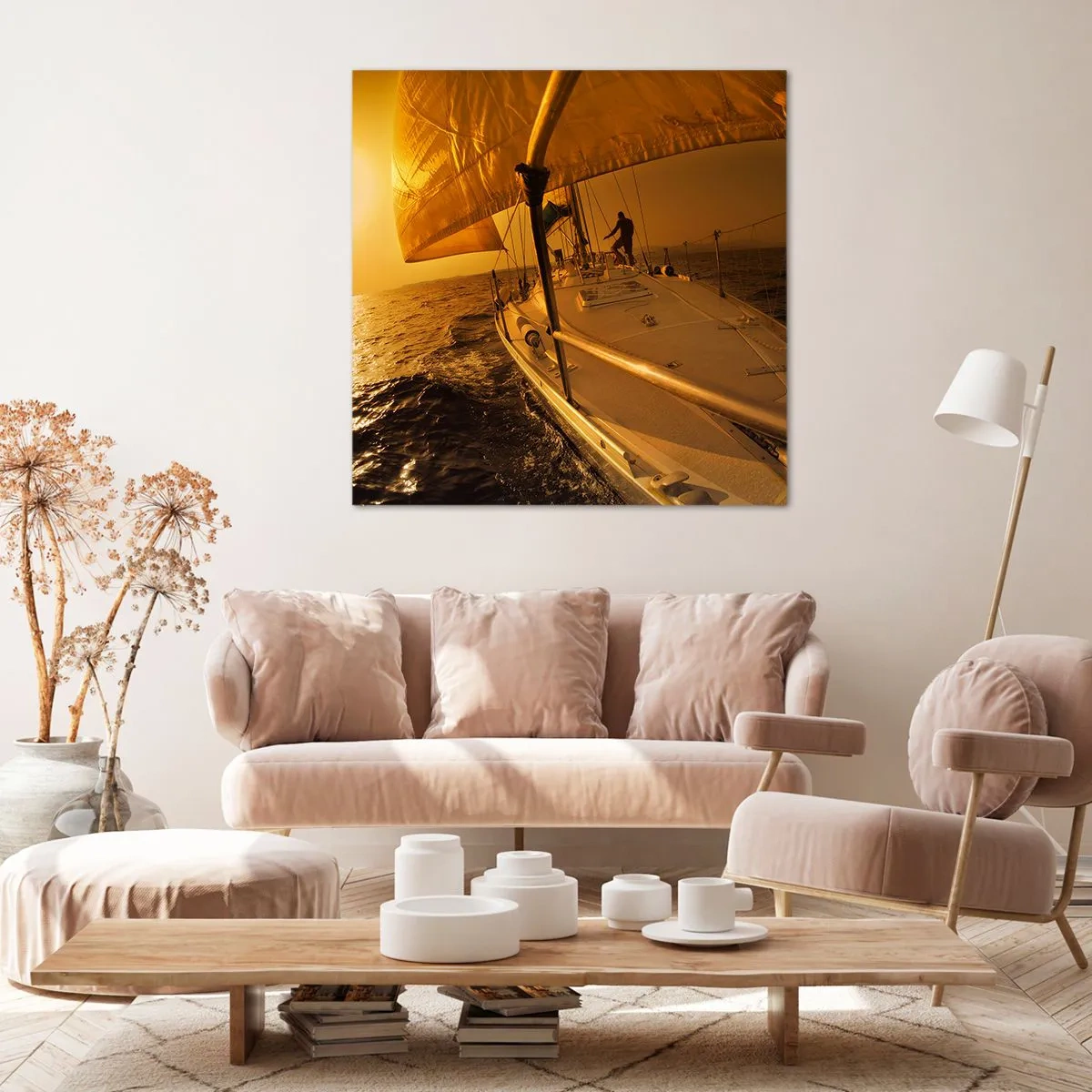 Impression sur toile - Image sur toile - Une soirée en por après une journée haute en couleurs - 30x30 cm