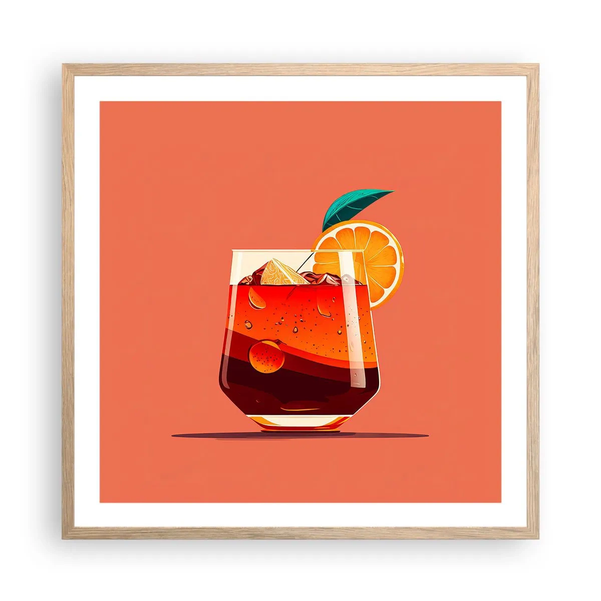 Affiche dans un chêne clair - Poster - Rafraîchissement d'été - 60x60 cm