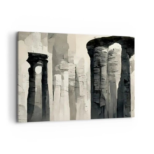 Impression sur toile - Image sur toile - Colonnes historiques dans un cadre monochrome atmosphérique - 100x70cm - La majesté de l'Antiquité - Décoration murale moderne pour le salon et la chambre ARTTOR