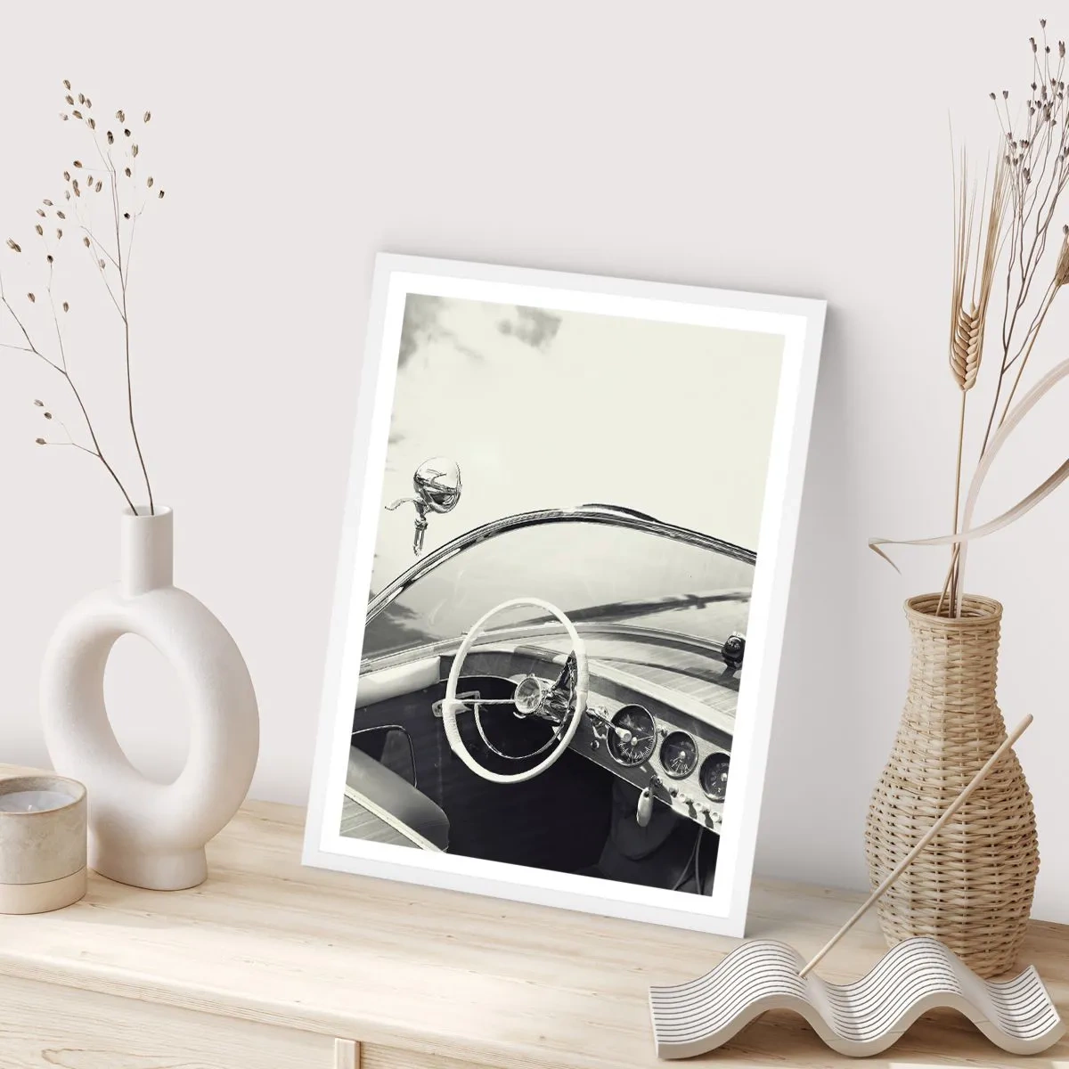 Affiche dans un cadre blanc - Poster - Temps pour riche - 50x70 cm