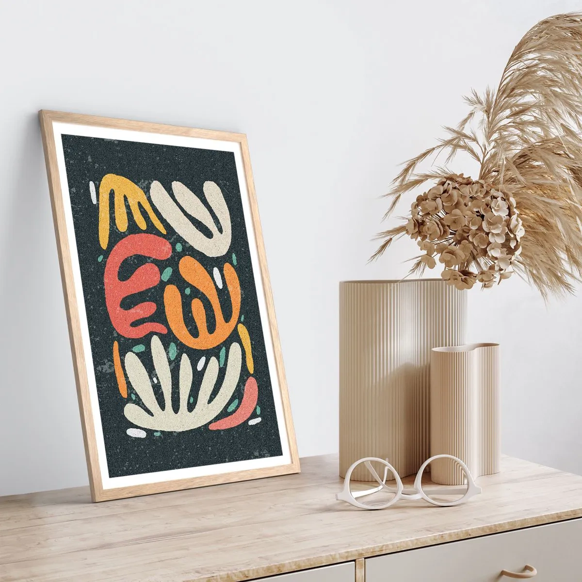 Affiche dans un chêne clair - Poster - Composition – Je suis sur le point de t'attraper - 30x40 cm