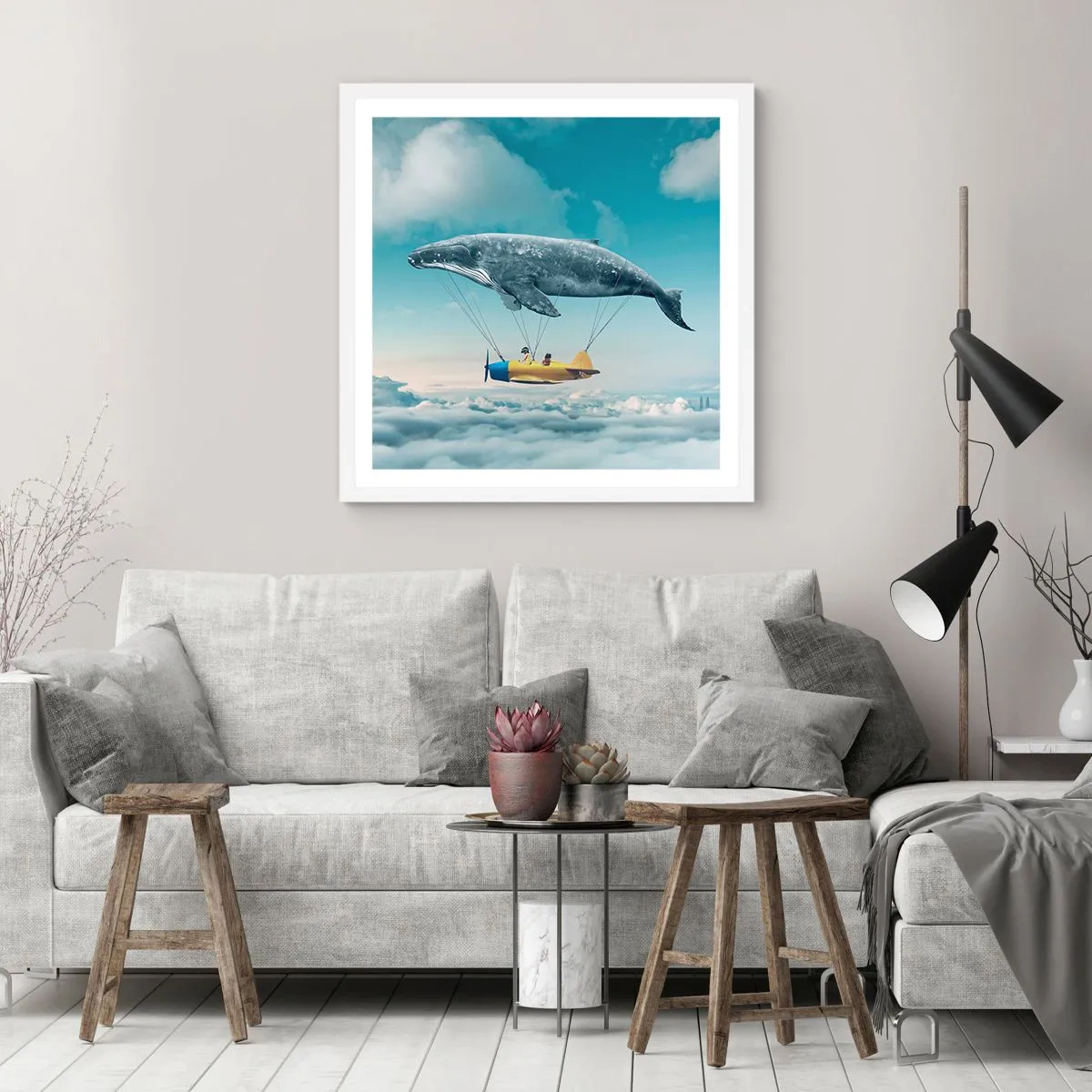 Affiche dans un cadre blanc - Poster - Pourquoi pas? - 40x40 cm