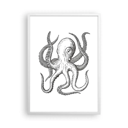 Affiche dans un cadre blanc - Poster - Dansant avec les vagues - 50x70 cm