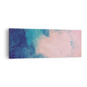 Impression sur toile - Image sur toile - Texture abstraite dans les tons de rose et de bleu - 140x50cm - Etreintes bleues - Décoration murale moderne pour le salon et la chambre ARTTOR