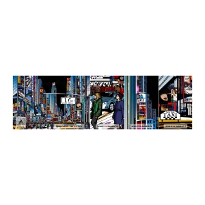 Échantillon de Papier Peint Autocollant Deluxe Sticker - Grande nuit de bande dessinée - Ville, Architecture, New York - 100x30 cm