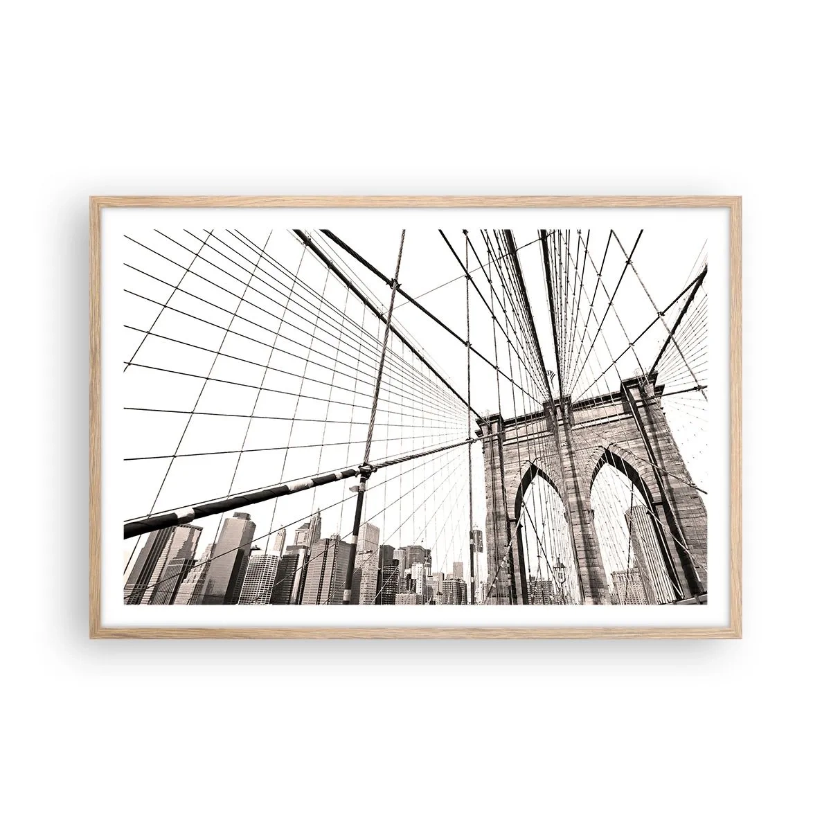 Affiche dans un chêne clair - Poster - Cathédrale New Yorkaise - 91x61 cm