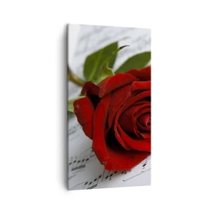 Impression sur toile - Image sur toile - Musique des sentiments en écarlate - 45x80 cm