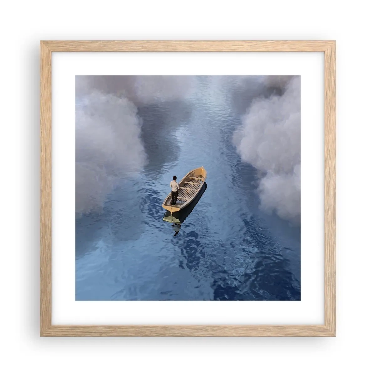 Affiche dans un chêne clair - Poster - Vie – voyage – inconnu - 40x40 cm