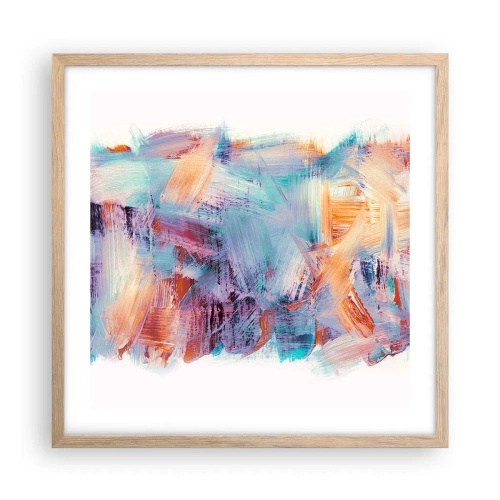 Affiche dans un chêne clair - Poster - Un désordre coloré - 50x50 cm