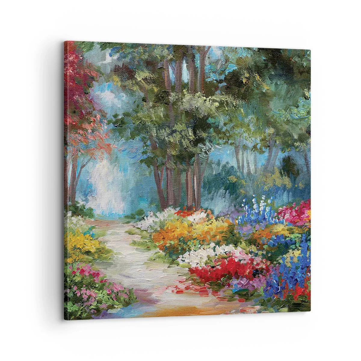 Impression sur toile - Image sur toile - Jardin forestier, forêt de fleurs - 60x60 cm