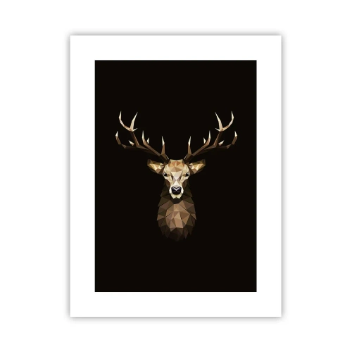 Affiche - Poster - Cerf cubique - 30x40 cm