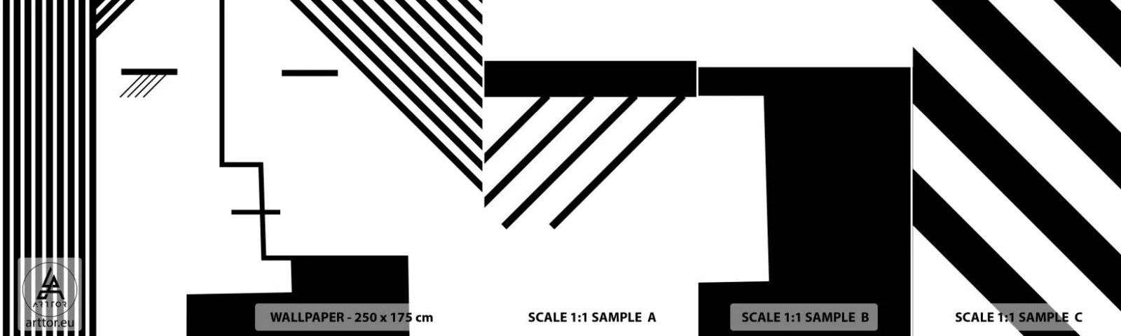 Échantillon De Papier Peint Standard Eco - Juste un baiser - Art moderne, Noir et blanc, Affronter - 100x30 cm