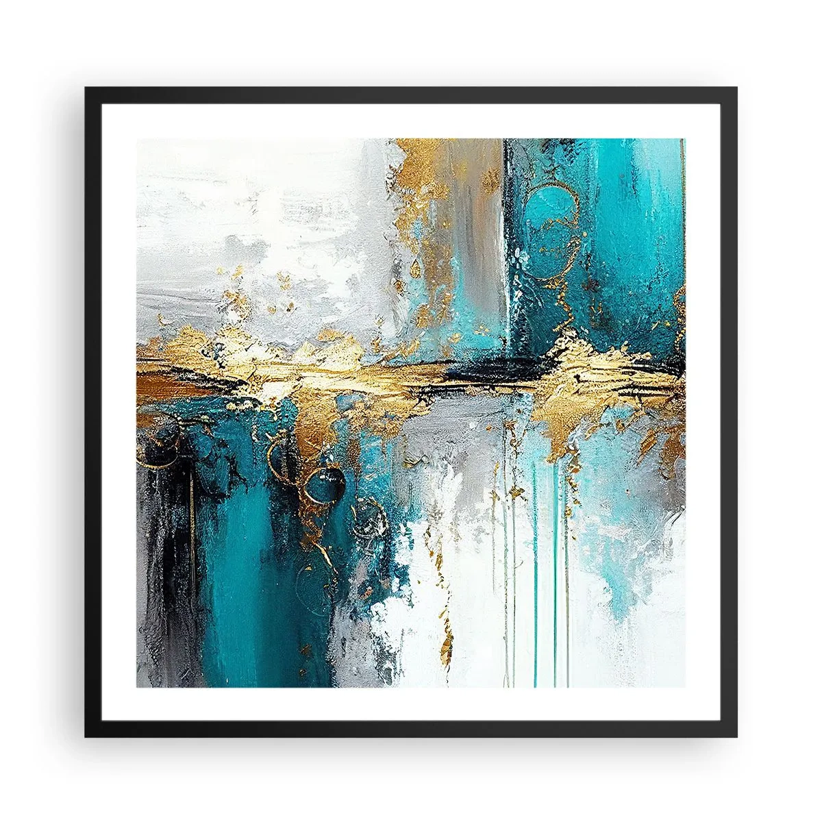 Affiche dans un cadre noir - Poster - Tout coule - 60x60 cm