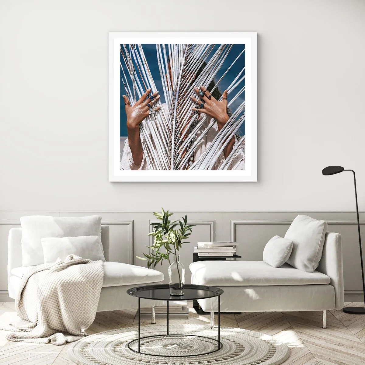 Affiche dans un cadre blanc - Poster - Fille de chaman ? - 60x60 cm